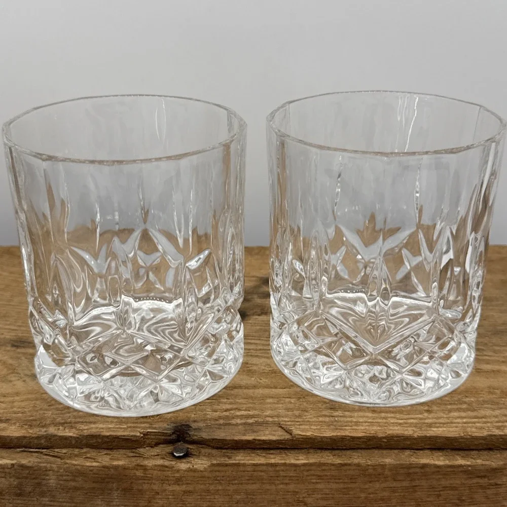 Godinger Oxford Crystal Double Old Fashioned Glasses Set of 2 Barware 9oz